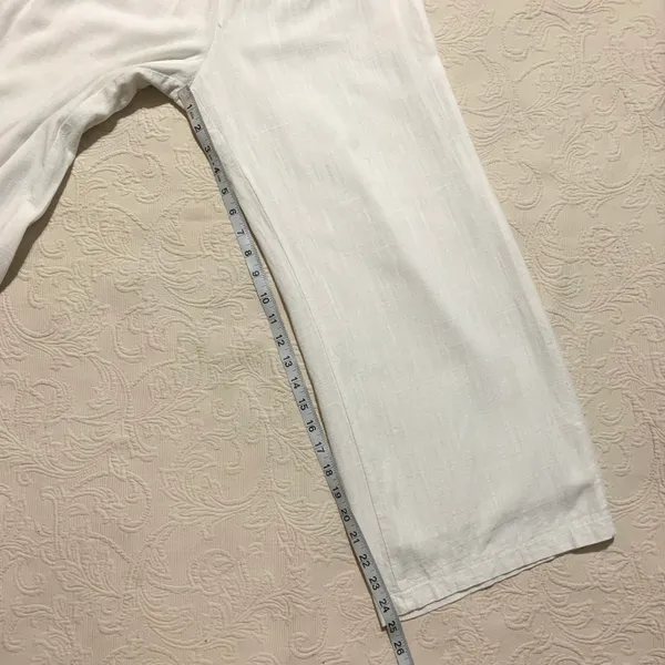 Princess Polly White Linen Blend Wide Leg Elastic Waist Pull On Lined Pants - Image 10
