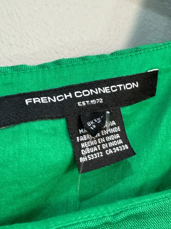 Green French Connection Linen Blend Mini Dress Size 8 NWT - Image 5