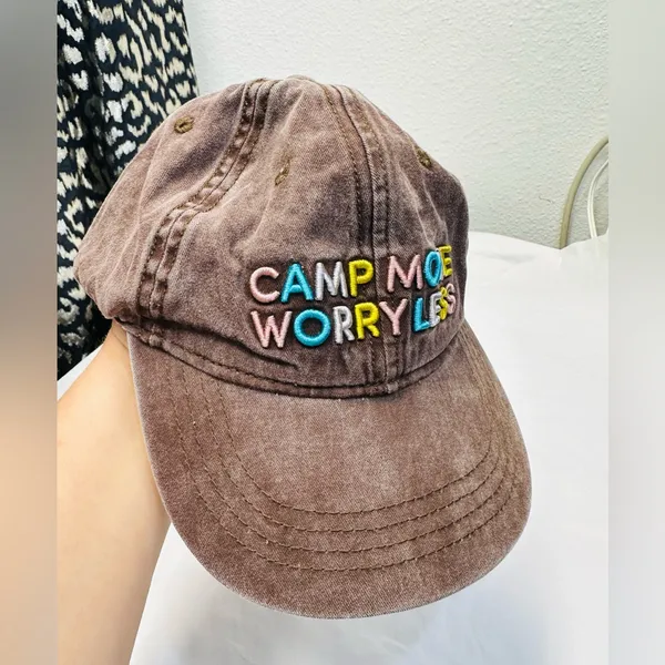 Brown Embroidered Cap - Image 3
