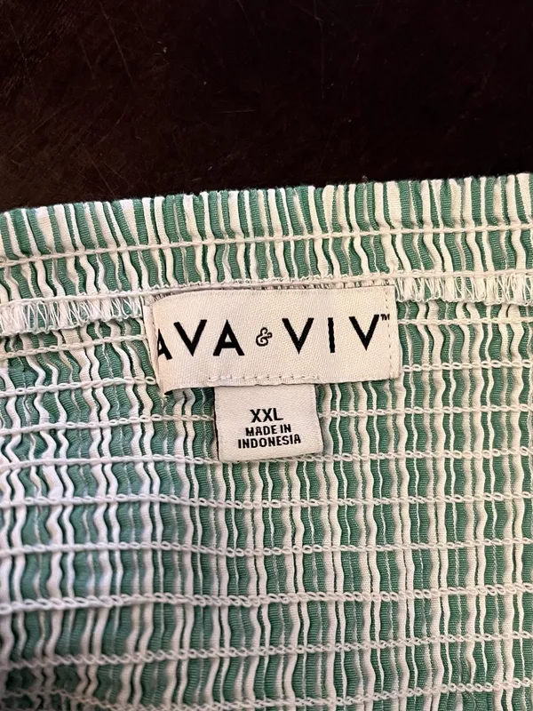 Ava & Viv Dress Womens XXL Green Square Neck Trapeze Midi Sundress Pockets - Image 11