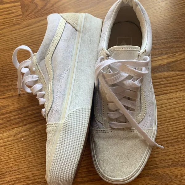 Vans Casual Shoes White Cream Women Size 9 Footwear Everyday Mens 7.5 Shoes - Image 2