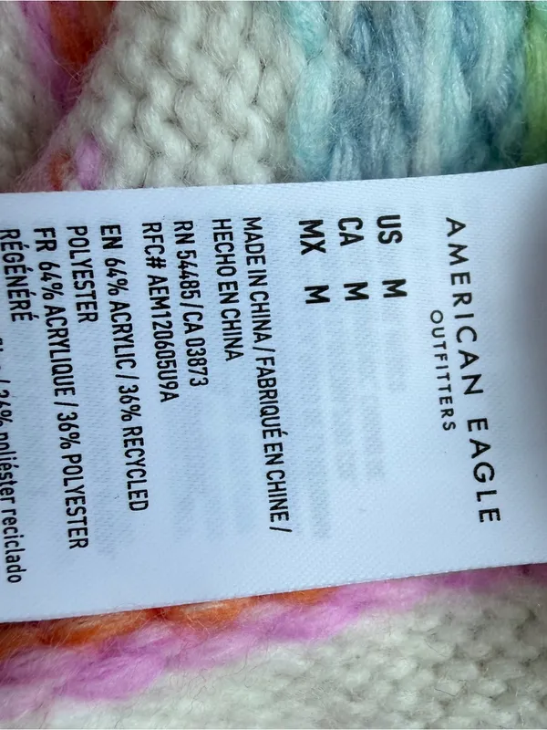 American Eagle Outfitters Fair Isle Pastel Striped Crewneck Sweater NWOT Medium - Image 9