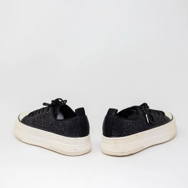 Azalea Wang Revival Rhinestone Crystal Jewel Platform Sneakers Shoes Black 7.5 - Image 3