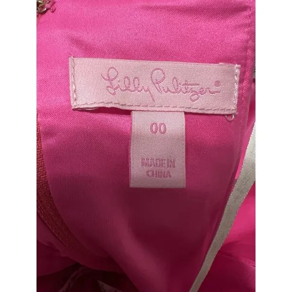 Lilly Pulitzer Peyton Mini Strapless Hoco Dress Floral Bloom Hot Pink Barbiecore - Image 4