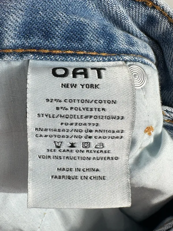 OAT New York Cloud Luxe Denim Wide Leg Jeans Light Wash‎ High Rise Women’s 6/28 - Image 9