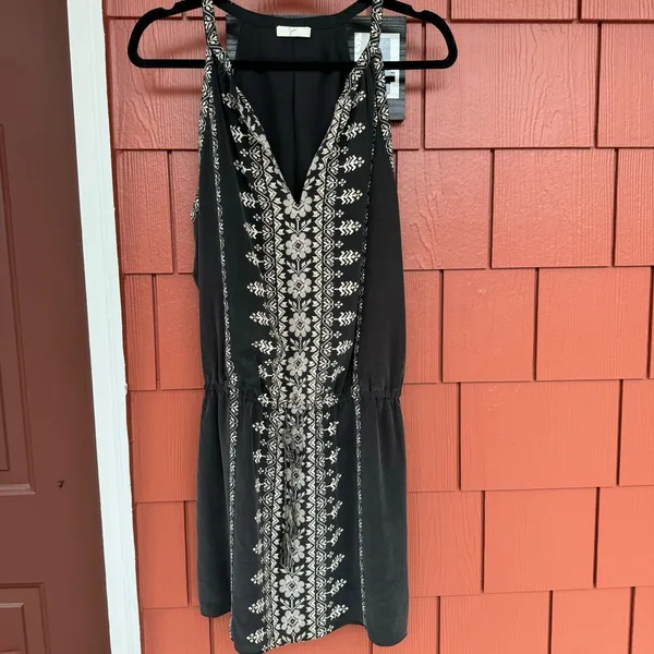 Joie NWT ODANDA Silk Trompe L’oeil Embroidered Boho Sleeveless Mini Dress S - Image 3