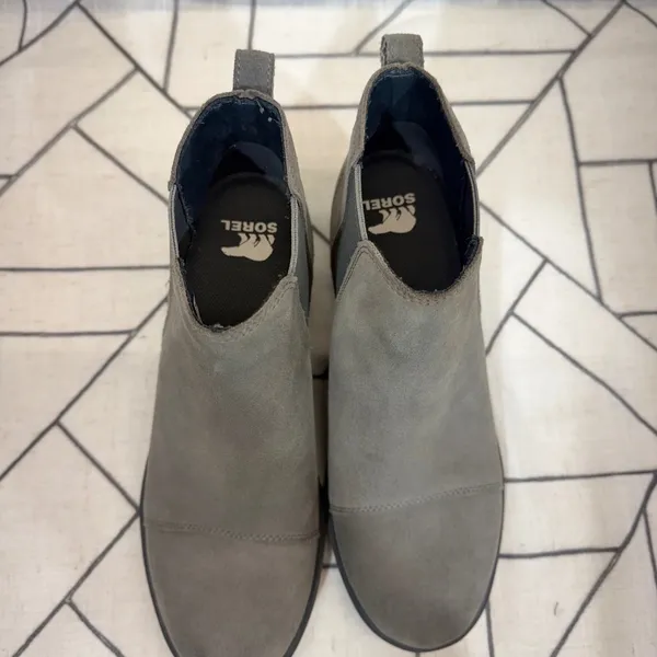 Sorel Evie II Chelsea Boots 8.5 Quarry Grey Waterproof Suede‎ NL5020-052 - Image 8