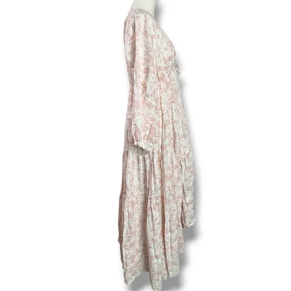 Free People Ethereal Dainty Cottage Pappiet Midi Dress Maxi Top Light Pink Large - Image 6