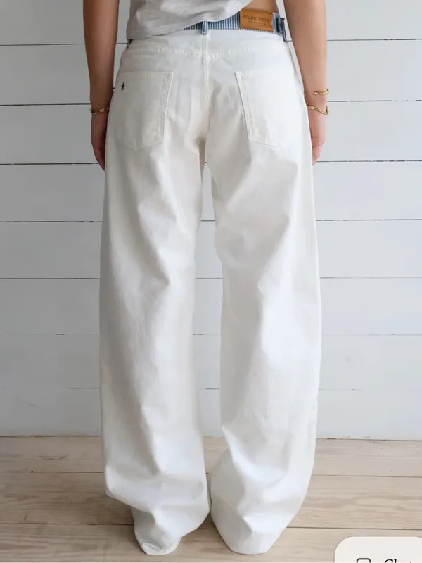 Studio seven designs Jodie Jeans white with blue trim - Image 5