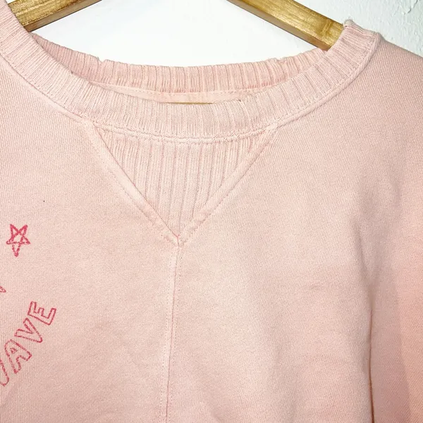 Aerie oversized light pink/peach “after sunset” graphic distressed crewneck - Image 6