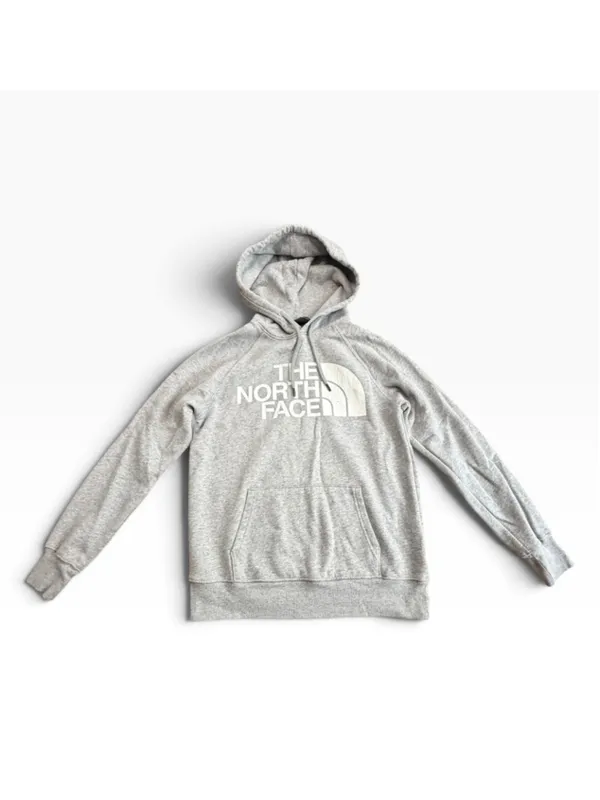 Women's The North Face Hoodie Sweatshirt Size XS Grey White Logo - Image 2