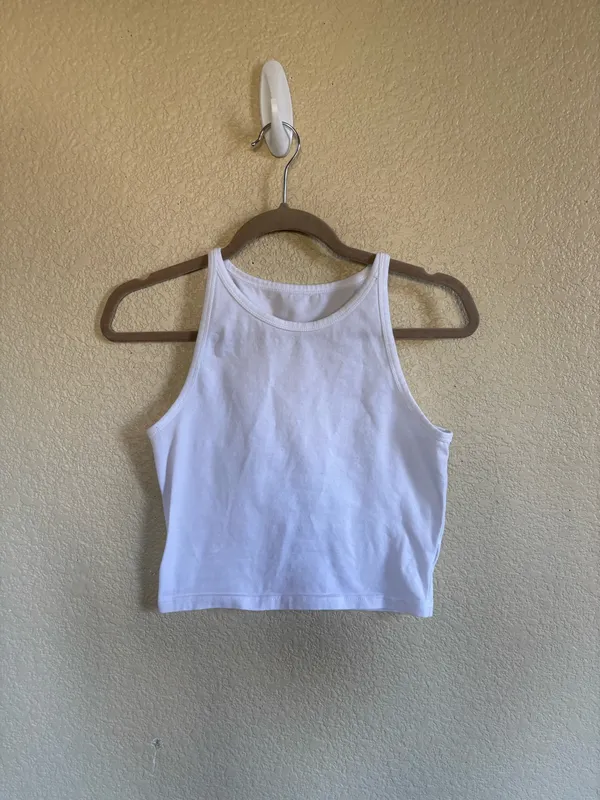 White Tank Crop Top - Image 2
