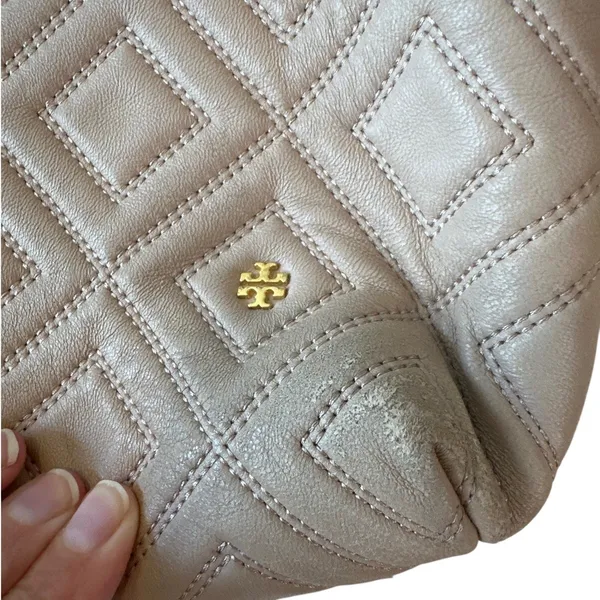 Tory Burch Fleming Quilted Soft‎ Tote Blush Pink Nude Chain Bag - Image 7