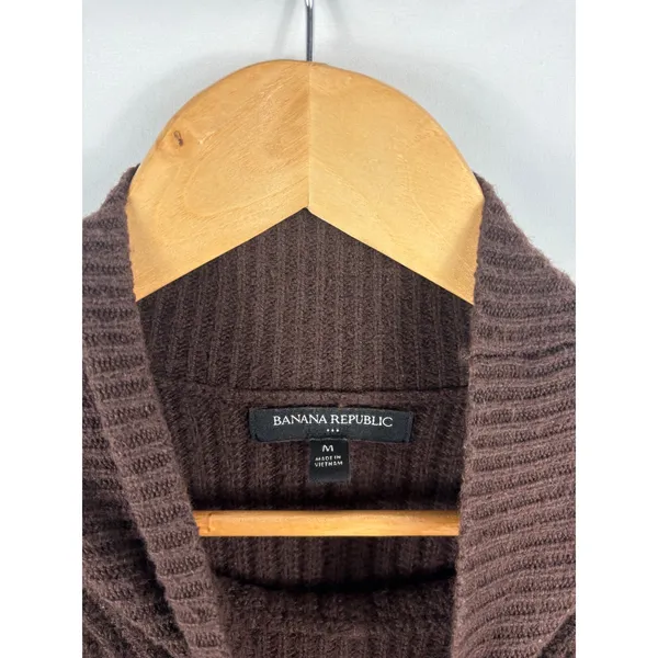 Banana Republic Mock Neck Chunky Knit Sweater Brown Size Medium - Image 2