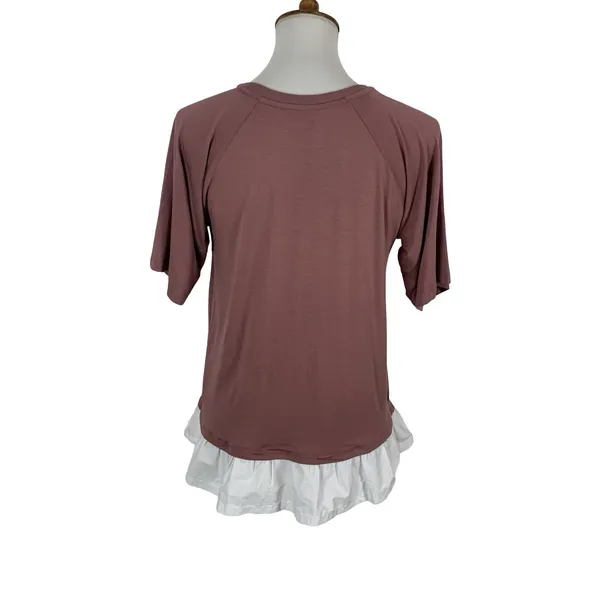 ASOS Top 2 Short Sleeve Small Pink Twofer Layered Casual Minimalist Chic - Image 5