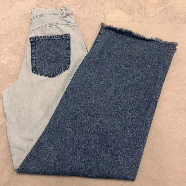 PacSun Women Jeans Blue Denim Size 25 Color Block High Waist Cropped - Image 5