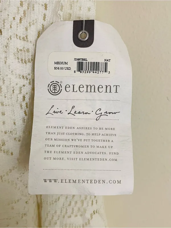 Element Eden White Lace Bell Sleeve Mini Dress NWT Medium Boho Festival - Image 10