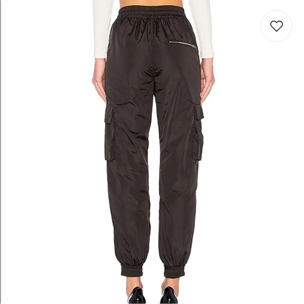 Danielle Guizio Striped Track Pants Joggers‎ Nylon Black White Size S - Image 4