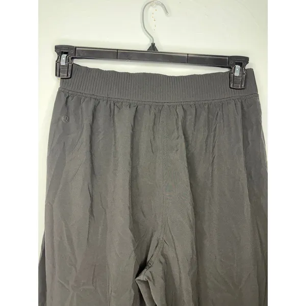 Lululemon Wide-Leg High Rise Crop Pants Size 6 Black Flowy Split Hem - Image 3