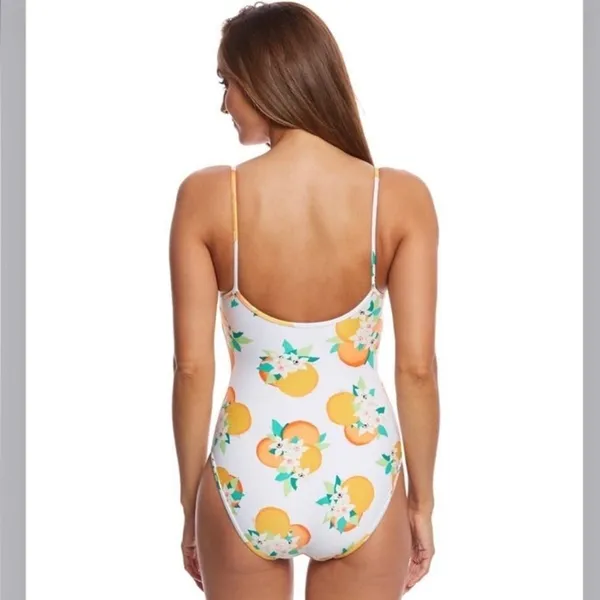 Kate Spade New York Cream Oranges Print One Piece Swimsuit Sz.M - Image 4