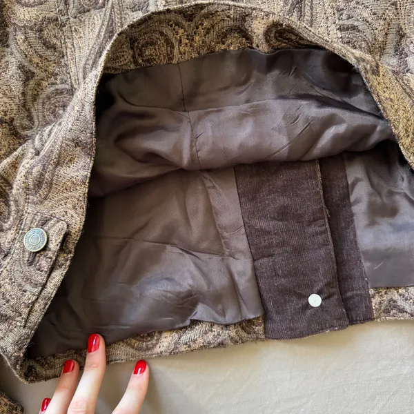 Vintage Kate Hill Wool Blend Paisley Woven Trucker Jacket - Image 4