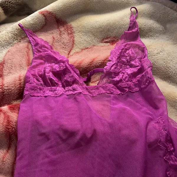 Victoria's Secret MD magenta fuchsia pink net baby doll - Image 2