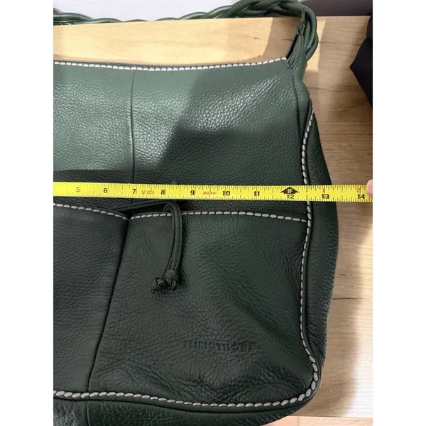 Plinio‎ Visona Italy Green Satchel Genuine Leather Oversized Handbag F - Image 16