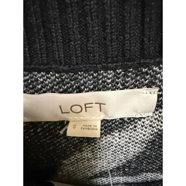 LOFT Zebra Print Sweater Dress Black White Boat Neck Long Sleeve Small NEW - Image 6