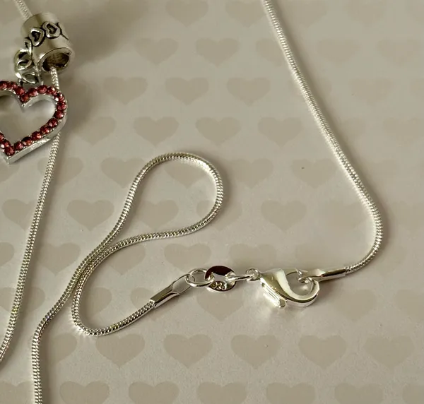 Pink Heart Sterling Silver Necklace - Image 4