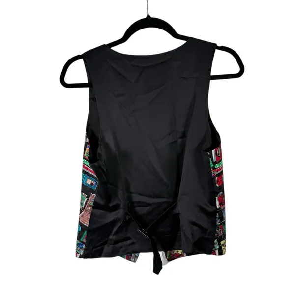 Nicole Miller Vintage 100% Silk Christmas Vest Nutcracker Novelty Womens‎ Medium - Image 7