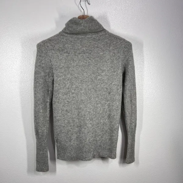 J.Crew Merino Wool Alpaca Blend Turtleneck‎ Sweater Womens Small Gray Soft Chic - Image 2