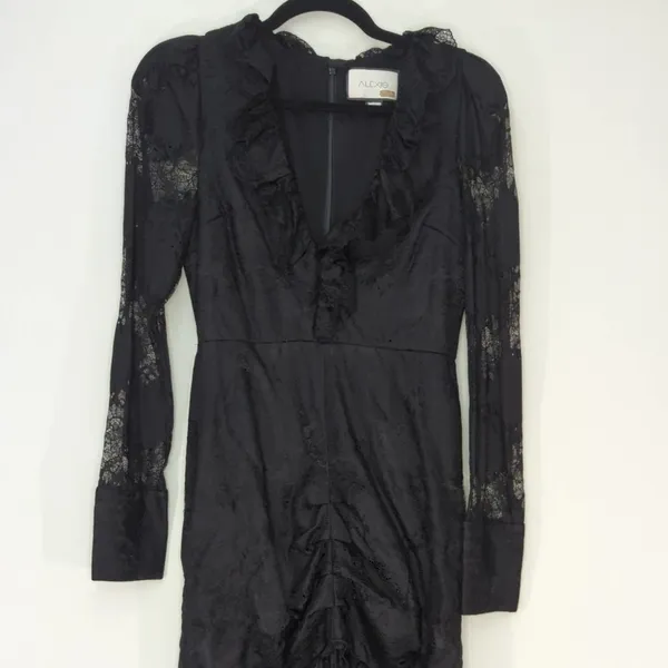 Revolve x ALEXIS Lucasta Lace-Detailed Deep V Maxi Dress Small Whimsical Goth‎ - Image 3