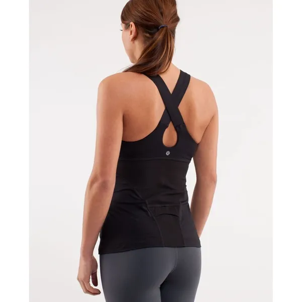 Lululemon Women's Black Athleisure Built In Bra Criss Cross Swift Tank 4 - Image 2