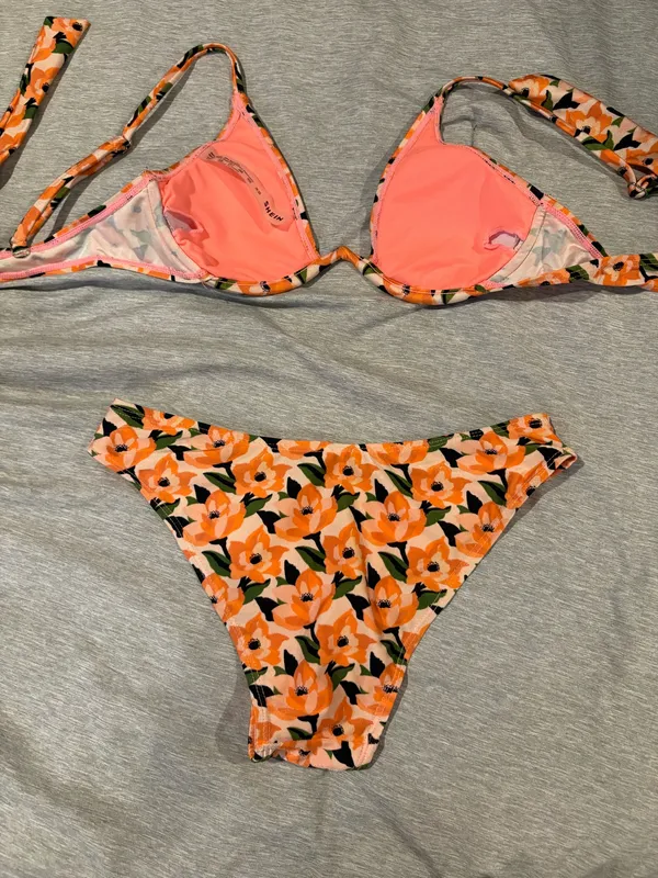 Shein Orange Floral Bikini Set - Image 2