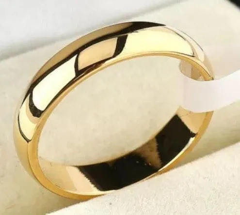 4.5mm Plain Gold Stainless Steel Ring - Image 2