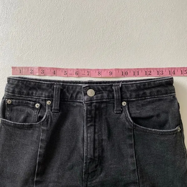 Abercrombie Curve Love High Rise Skinny Jeans Black Raw Hem 27 - Image 5