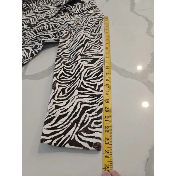 Requirements Vintage Zebra Print Jacket Womens L Brown Cream Animal Y2K - Image 10