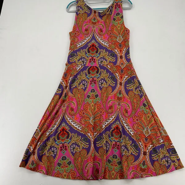 Lauren‎ Ralph Lauren Pink Purple Paisley Faux Wrap Dress Sleeveless Small - Image 5