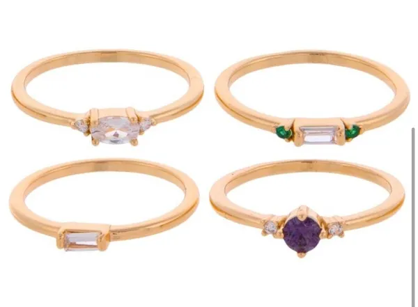 Eliza & Jane Cubic Zirconia gold rings - Image 3