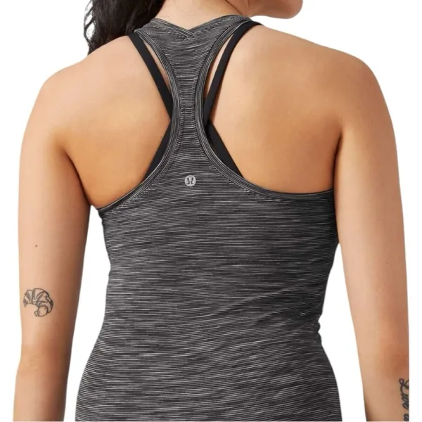 Lululemon Size 4 Nulu Wee Are From Space Black Grey Cool Racerback II Tank Top - Image 4