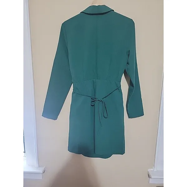 Abercrombie & Fitch Teal Mini Blazer Dress - Image 9