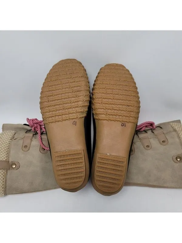 Esprit Belinda Tan Tall Lace Up Faux Fur Sock Lined Knit Cuff Duck Boots Sz 7.5M - Image 12