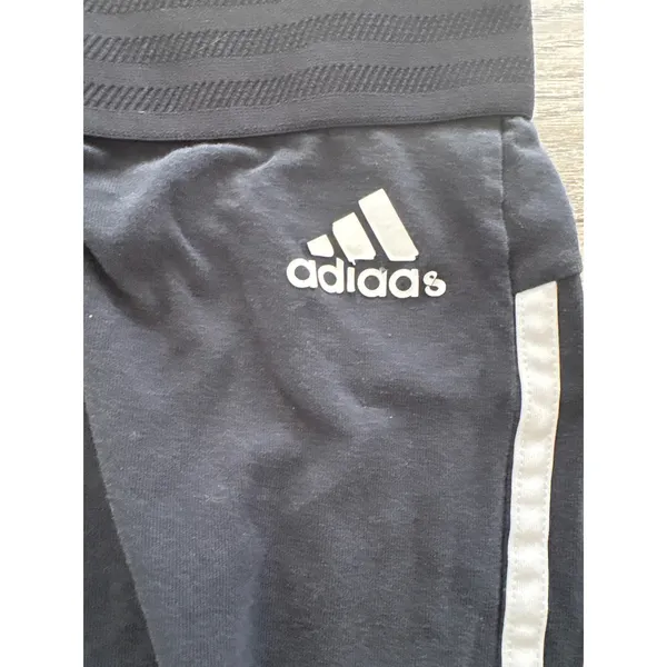 Adidas Womens Black Three Stripe Track Pants Activewear Size Medium - Image 2