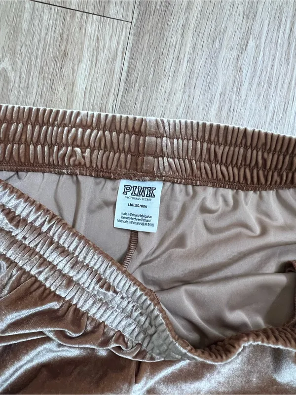 PINK Victoria's Secret Brown Velvet Wide-Leg - Image 3