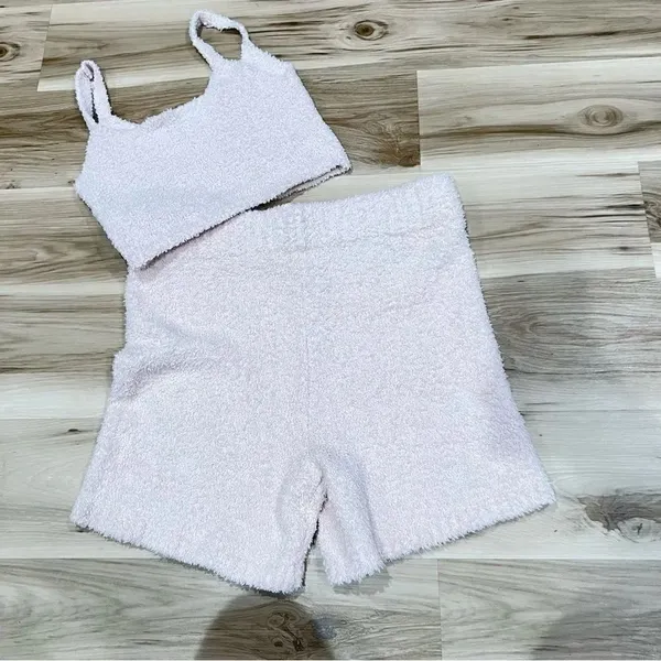 Skims Light Pink Cozy Shorts and Tank Set Women’s 2XL/3XL - Image 2