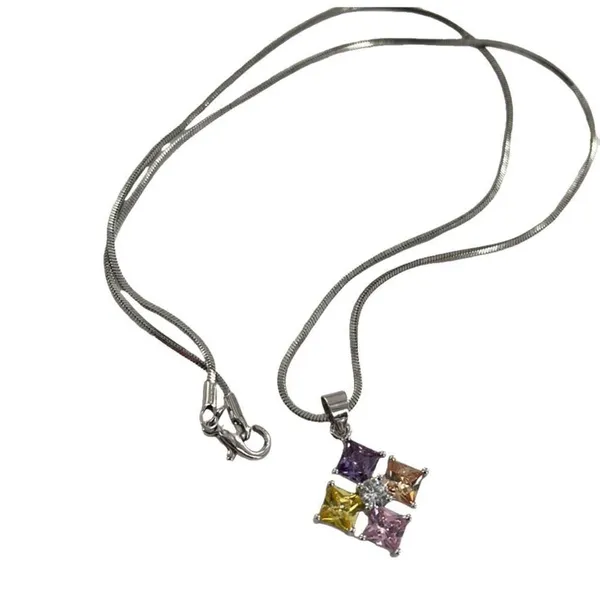 Boutique Sterling silver CZ pendant necklace. - Image 3