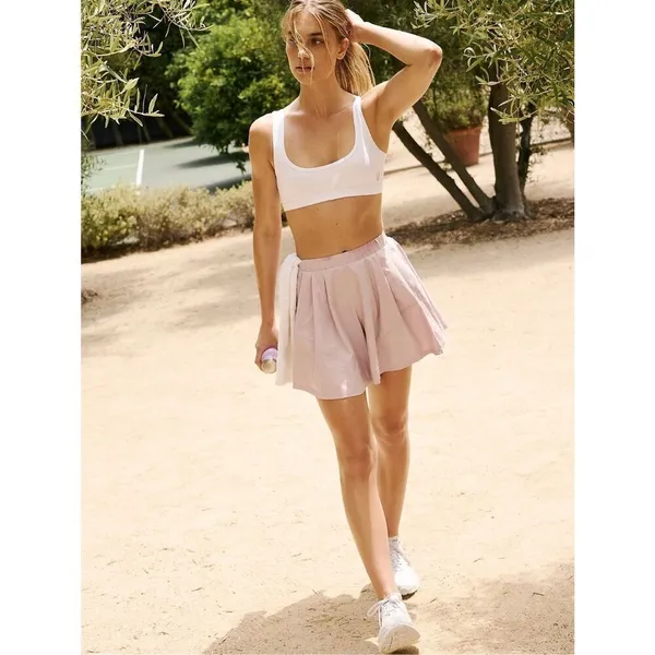 Free People Center Court Short High Rise NWT Aqua Glass Flowy Sz Small - Image 6
