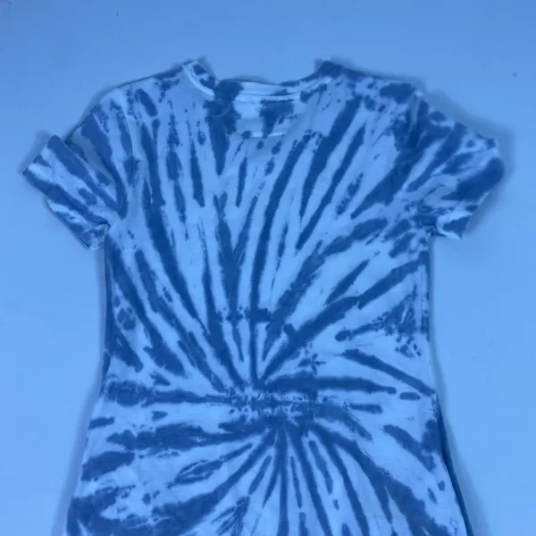 Daily‎ Practice T-Shirt Dress Womens XS Blue Tie Dye Cotton Side Slit Casual - Image 9