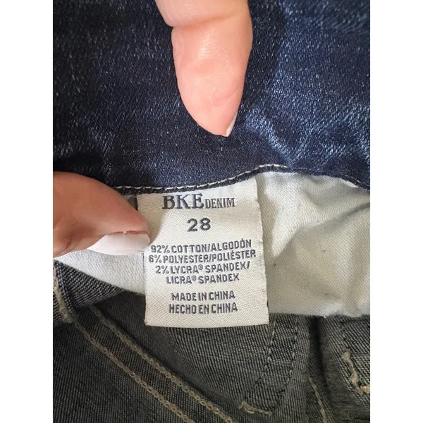 BKE Payton Universal Fit Mid-Rise Skinny Jeans Size 28 Distressed Hem‎ Denim - Image 3
