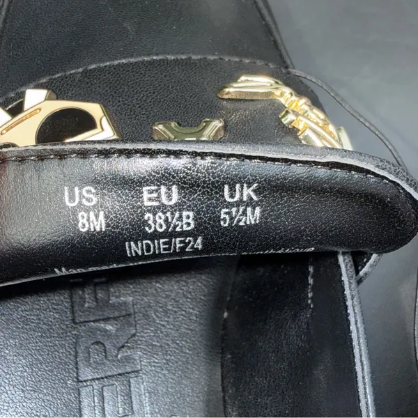 Karl Lagerfeld Black Leather Loafers with Gold Accents Women’s Size 8 NWT - Image 6
